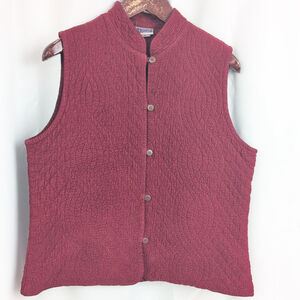 Vintage Eucalyptus Red Quilted Corduroy Vest Ladies' Medium
